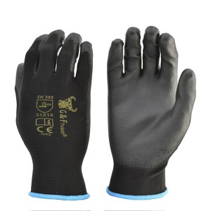GP Polyurethane-Coated Nylon Gloves, Large, Black, 12 Pairs