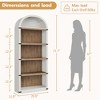 Bookcase 5 Shelf Arched Bookshelf 71.65in Tall Bookcase Farmhouse Display Storage Rack Wooden Bookshelves for Home Office, Living Room - 2 of 4