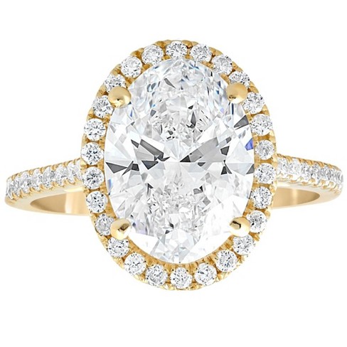 14K White Gold Halo Diamond Moissanite Engagement Ring