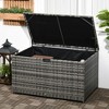 Aghana Digitals 113 Gallon Rattan Outdoor Storage Box with Waterproof Liner & Pneumatic Lift, Steel - 3 of 4