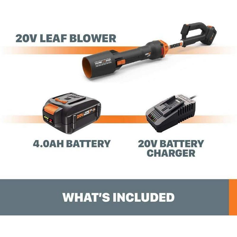 Worx WG543 20V Power Share LEAFJET Cordless Leaf Blower with Brushless Motor, 5 of 6