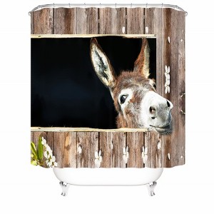 Smiling Donkey Shower Curtains for Bathroom Waterproof Fabric Bath Curtain Durable Soft Stylish Bathroom Decor 72x72 Inch - 1 of 1