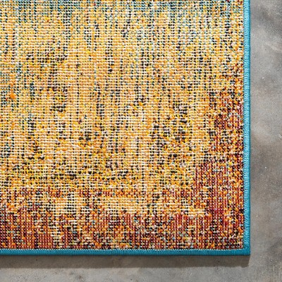 Handmade Tufted Rectangular Easy-Care Rug 4' x 6' in Blue Hues