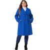 Agnes Orinda Women's Plus Size Fashion Notched Lapel Double Breasted Pea Coats - 3 of 4