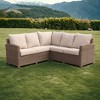 Courtyard Casual Capri Sectional Includes One Left Loveseat, One Right Loveseat, One Corner Chair  Solution Dyed Acrylic with EverBloc DWR Treatment - 2 of 4
