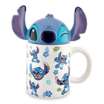 Disney Lilo & Stitch Hawaii Allover Icons Ceramic Stacking Mug | Holds 13 Ounces