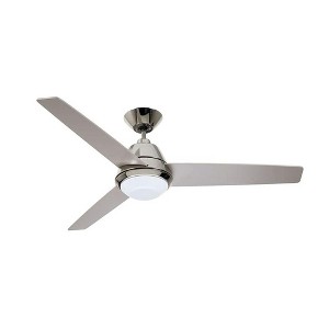 Emerson Geode 52" Polished Nickel Ceiling Fan w/ LED Light Light Gray Blades - 1 of 4