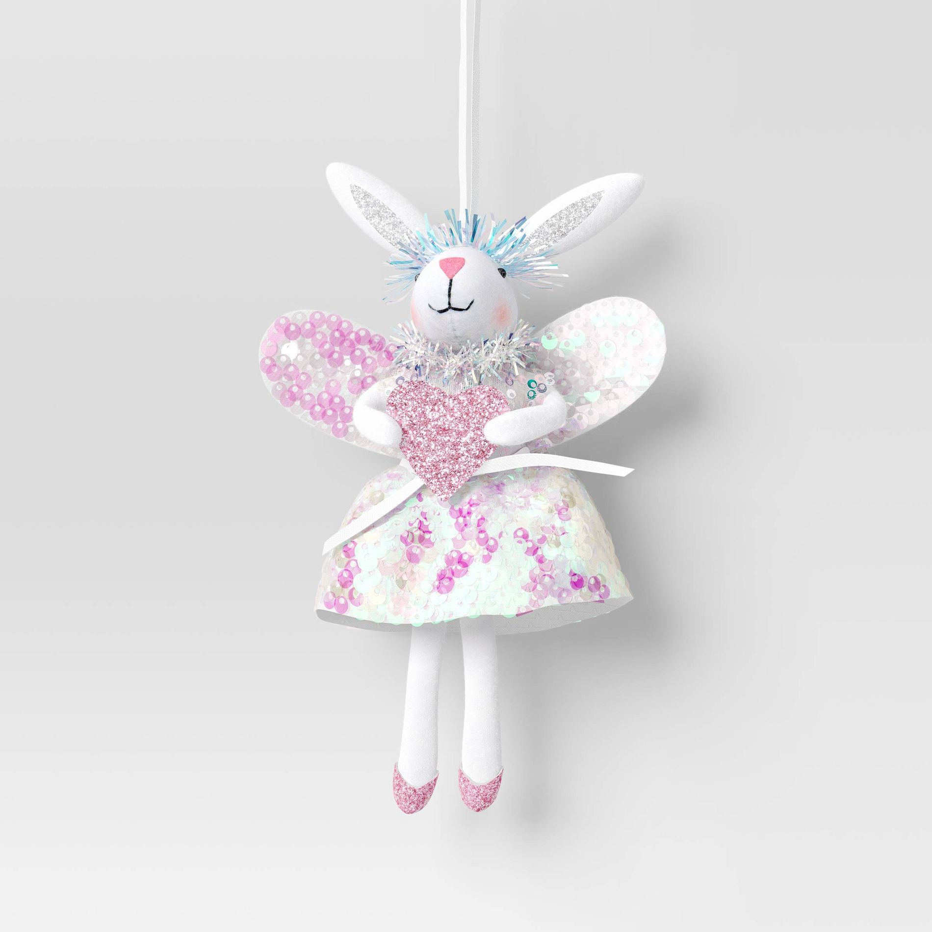 4.5" Christmas Pink Bunny with Wings Ornament - Wondershop™
