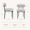 FURNIinspire Dining Chairs Comfort Cushion Steel Frame Dining Room Chair With Upholstered Backrest, Armless Dining Chair, Gray, 22"*20"*32" - 3 of 4