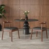 Set of 2 Mid-Century Modern Faux Leather Dining Chairs with Solid Wood Frame, Armless Side Chairs for Kitchen or Dining Room-Koiai - 2 of 4