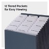 Smead Expanding 12-Pocket Stadium File, 12.75" x 13.75" x up to 11.75", Navy - 4 of 4