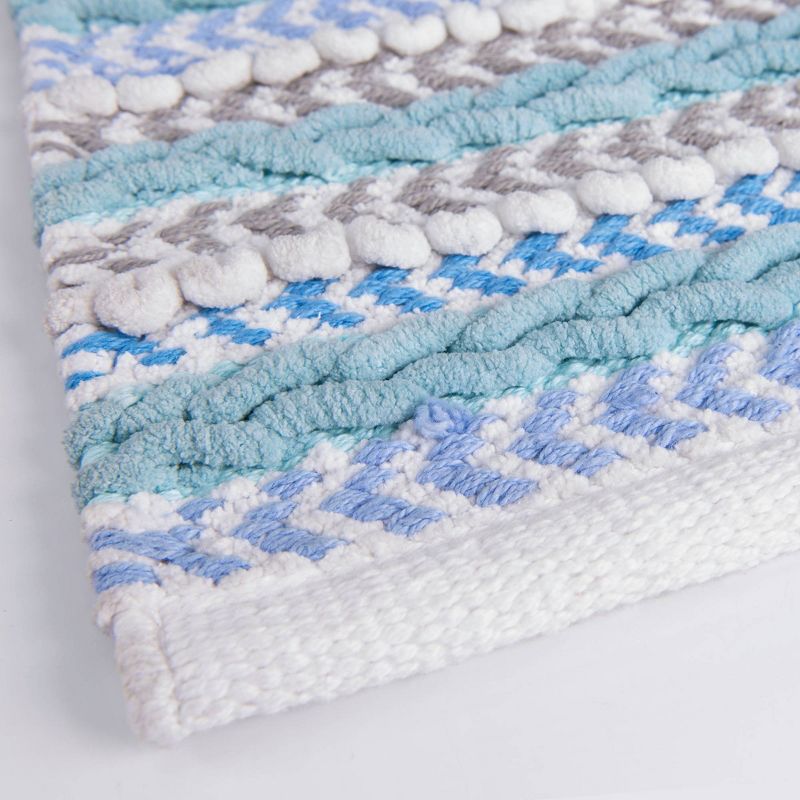 Striped Bath Rug Cool - Allure Home Creations, 4 of 6