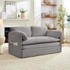 Mjkone 3 in 1 Convertible Pull Out Sleeper Sofa Bed with Pockers, Thicked Cushions , Velvet Pull out Lounge Loveseat Couch - 3 of 4