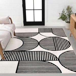 JONATHAN Y Nordby High-Low Geometric Arch Scandi Striped Indoor/Outdoor Area Rug - 1 of 4