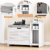 Cat Litter Box Enclosure – Hidden Litter Box Cabinet with Top Opening, Cushion, and Storage | Stylish Privacy Cat Litter Furniture - 3 of 4