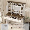 43" White Makeup Vanity Desk With Mirror And Lights, Dimmable 3 Color Modes, Bedroom Dressing Table With Hair Dryer Shelf, Drawers And Storage Space - 3 of 4
