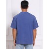 INSPIRE CHIC Men's Retro Distressed Crew Neck Short Sleeve Solid T-Shirts - 3 of 4