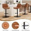 SEVOBAL Dining Chairs Bar Stools Set of 2, Swivel Adjustable Bar Stools, Industrial Bar Height Stools with Back Support, Brown, 17.3"*17.3"*34" - 4 of 4