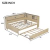 TIRAMISUBEST Full Size Wood Daybed with Storage Shelves and Trundle - 4 of 4