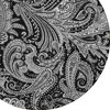 Black Gray And White Paisley Washable Indoor Outdoor Area Rug - 4 of 4