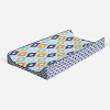 Bacati - Liam Printed Kilim Aqua/Orange/Navy Quilted Changing Pad Cover - 2 of 4