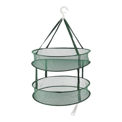 Unique Bargains Folding Durable Double Layer Clothes Drying Basket 1 Pc