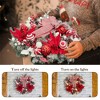 24" Pre-Lit Christmas Wreath with Big Bow and Ball for Door Window Indoor Outside Xmas Home Decor, Red and White - 4 of 4