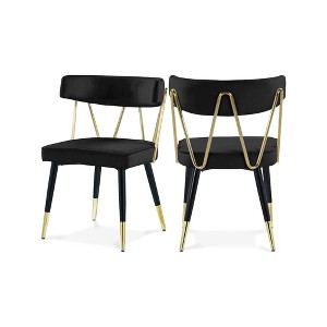 Meridian Furniture,Rheingold Velvet Dining Chair, Set of 2 - 1 of 4