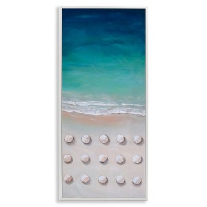 Stupell Industries Aerial Umbrellas on Beach Coast, 10" x 24" - 1 of 4