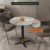 Round Dining Table with Sintered Stone Top and X-Shaped Stainless Steel Pedestal Base – Seats 2–3 People, Kitchen & Dining Room Table for Cafes - 4 of 4