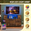8-Drawer Fabric Dresser with Charging Station and LED Lights, TV Stand for 55-Inch - 4 of 4