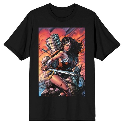 Black wonder woman t sales shirt