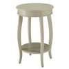 Lyngins Round Wooden Side Table with Open Shelf and Cabriole Legs, End Table for Living Room, Nightstand with Bottom Shelf, Contemporary Small Table - 3 of 4