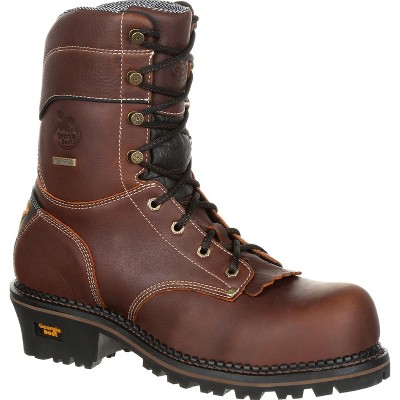 Men's Brown Georgia Boot Amp Lt Logger Composite Toe Waterproof Work ...