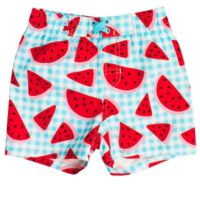 RuggedButts Boys UPF50+ Gingham Swim Trunks