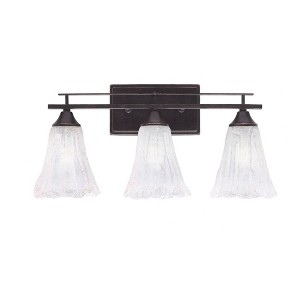 Toltec Lighting Uptowne 3 - Light Vanity in  Dark Granite with 5.5" Fluted Italian Ice Shade - 1 of 1