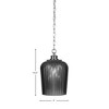 Toltec Lighting Cordova 1 - Light Pendant in  Brushed Nickel with 9" Smoke Textured  Shade - 2 of 2