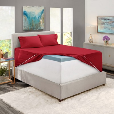 Queen Burgundy Red Deep Pocket Microfiber Sheet Set