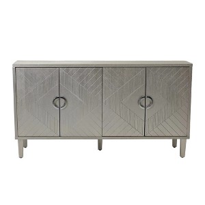 Sideboard Buffet Table Storage Cabinet With 4 Doors And Pine Legs For Kitchen Dining Living Room Bedroom 59.84"L x 15.75"W x 32.48"H - 1 of 2