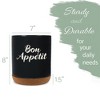 Elanze Designs Bon Appetit Chef Cooking Culinary Arts Ceramic Cork Bottom Black Large Capacity Utensil Holder Crock for Countertop Storage, Stylish & - 2 of 4