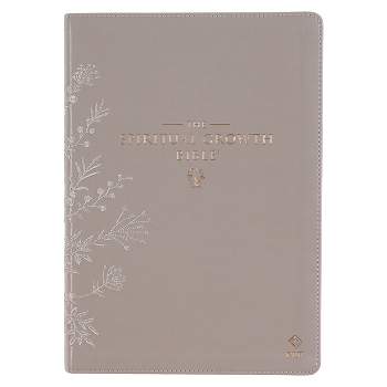 The Spiritual Growth Bible, Study Bible, NLT - New Living Translation Holy Bible, Faux Leather, Taupe Embroidred Floral - (Leather Bound)