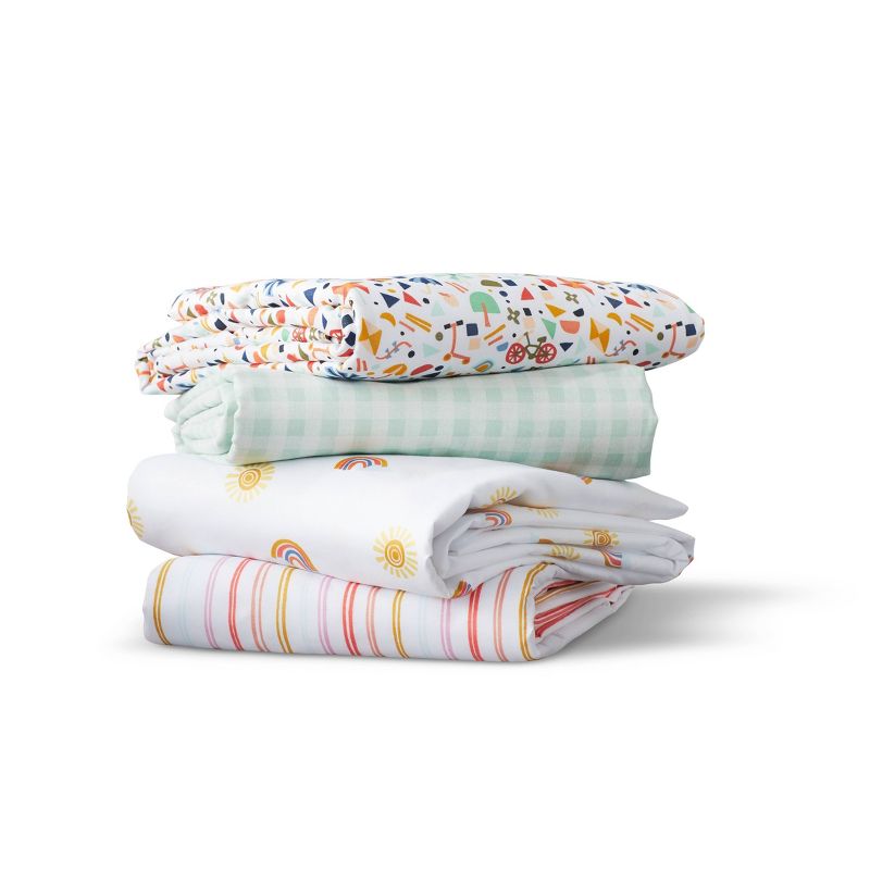 Rainbow Microfiber Striped Kids' Sheet Set - Pillowfort™, 5 of 8