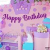 KatchOn, Glitter Happy Birthday Banner Purple - Prestrung, 10 Feet | Cursive Purple Happy Birthday Sign - 3 of 4