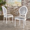 French Country Dining Chairs Set of 2,Upholstered Chairs with Rubberwood Frame,Armless Dining Chairs for Kitchen or Dining Room-Coolbibila - 2 of 4