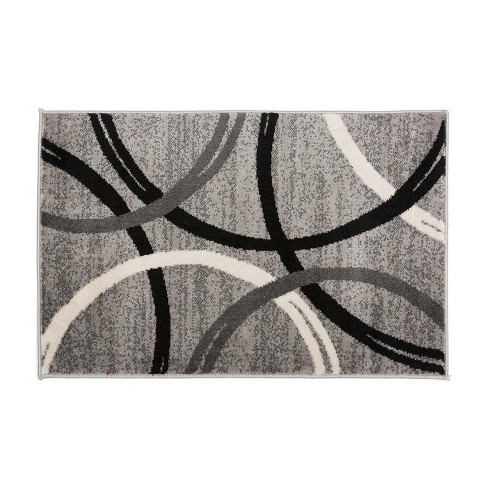 World Rug Gallery Contemporary Abstract Circles Design Gray 2' X 3 ...