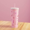 Zak Designs 23 fl oz Stainless Steel Wicked Kendall Straw Tumbler Pink - 4 of 4