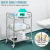 VEVOR Lab Rolling Cart, 3-Shelf Stainless Steel Rolling Cart, Lab Serving Cart , Dental Utility Cart , Lab,  Hospital, Salon, 26.38"x15.55"x34.13" - 4 of 4