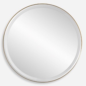 Uttermost Crofton Lighted Brass Round Mirror - 1 of 4