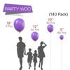 PartyWoo Balloons Purple Light Lavender Lilac 18 12 10 5 Inch 140 pcs - 2 of 4