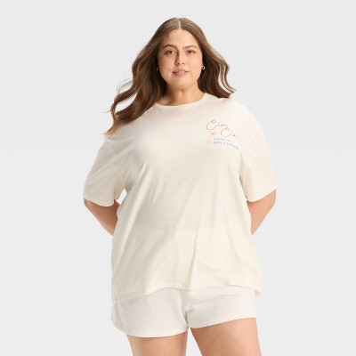 Women's "Send Another Spritz" Short Sleeve Graphic Oversized T-Shirt - White